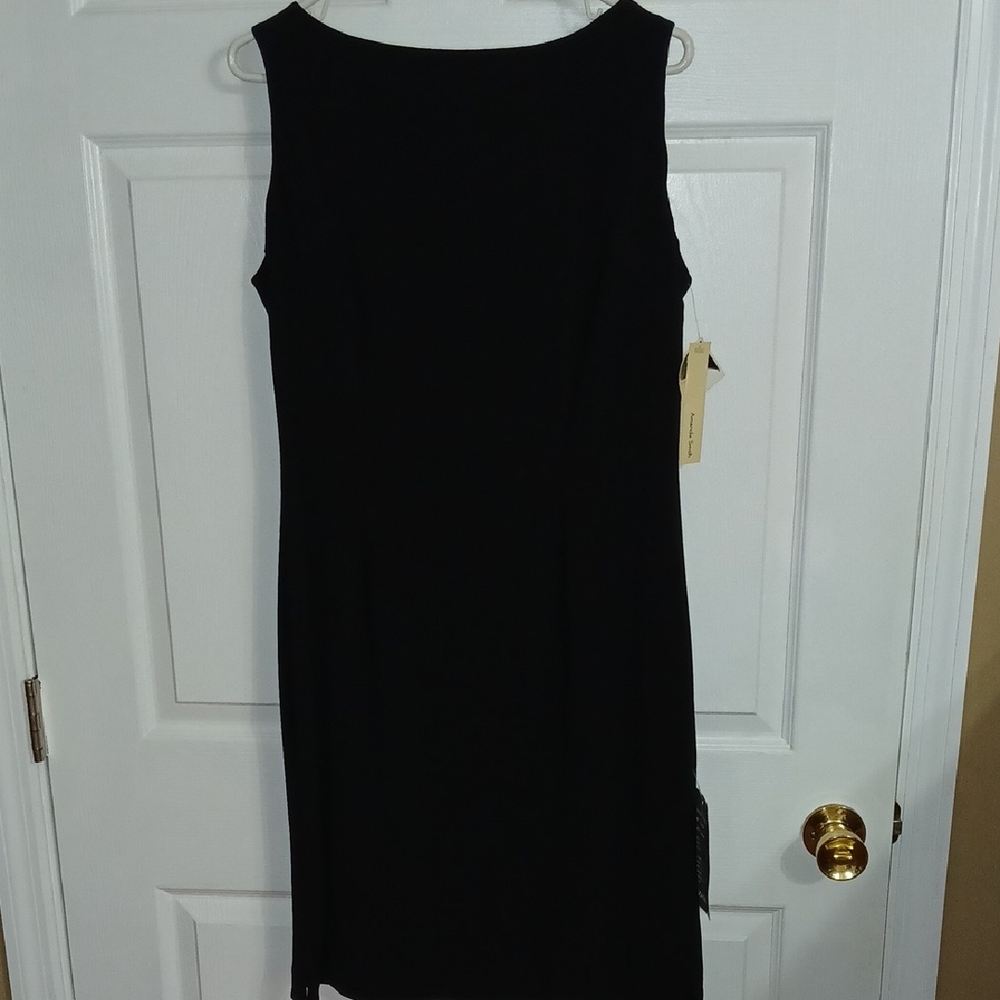 Amanda Smith Elegant Black Sleeveless Midi Dress